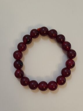 Garnet Gemstone Bead Stretch Bracelet